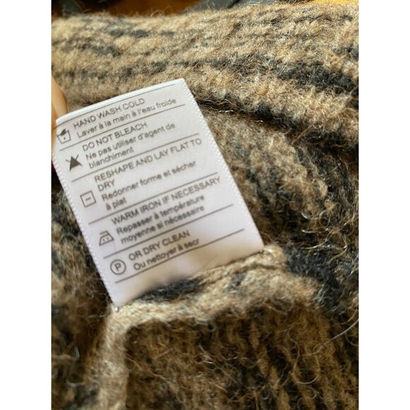 Lucchese W.Cashmere Doreen Tiger Print Alpaca Wool Open Cardigan Sweater Size L - Picture 8 of 9